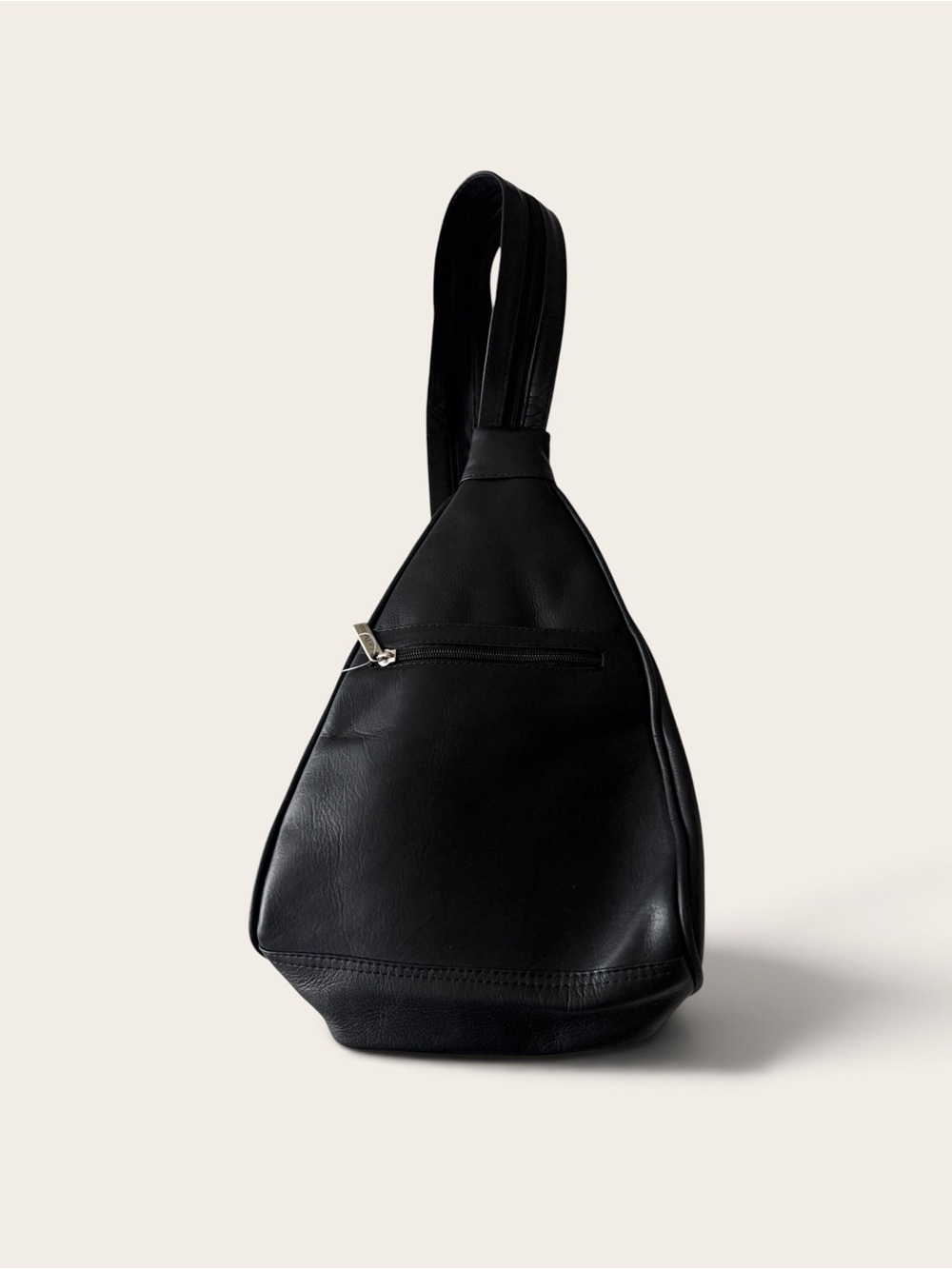 Black Leather Sling Bag